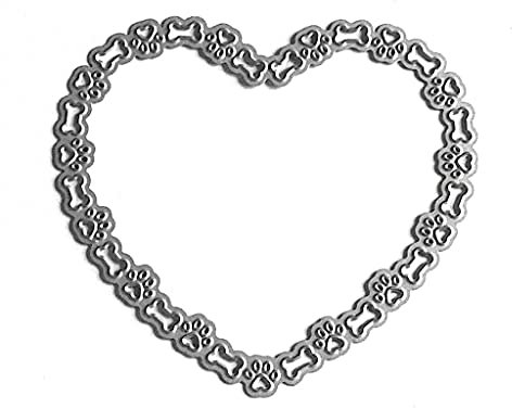 KAHDGSS Herz Hund Pfote Knochen Metall Stanzformen Schablone Scrapbooking Album Stempel Papier Karte Form Präge Dekoration