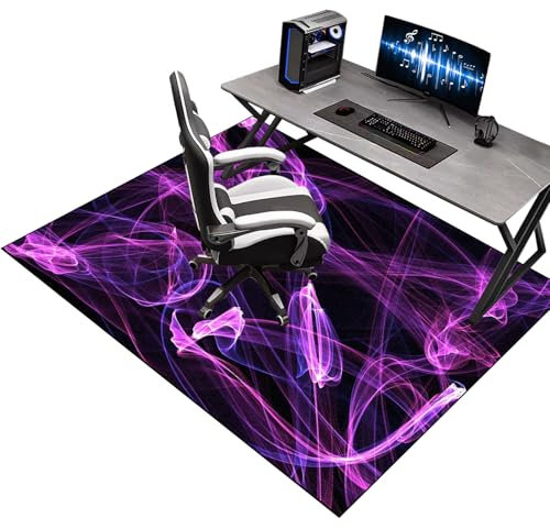 Bodenschutzmatte Bürostuhl Teppich, 80 x 120 cm Gaming Stuhlmatten, Unterlage Schreibtischstuhl, Bürostuhlmatte für Hartholzböden, Bürostuhl Unterlage für Stühle Hohe Dichte Anti-Silp Schutzmatte