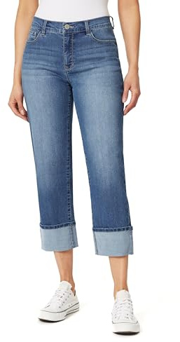 Angels Forever Young Damen Signature Straight Crop Jeans | 66 cm Schrittlänge, mittelhohe Taille, gerades Bein, Stretch-Denim, Cropped-Länge, funktionale Taschen
