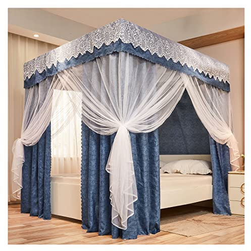 XDAWQP Moskitonetz, Beschattung, Bettvorhang, Himmelbett, Betthimmel mit Ständer, Prinzessinnen-Vorhänge, Baldachin für Mädchen, Kingsize-Bett,B. 1,8 × 2 m/5,9 × 6,6 Fuß