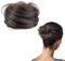GWAWG Dutt Haarteil mit Haargummi Haarknoten Haarteil Dünnes Haar Fake Dutt Haarbun Haarteile echthaar Frauen Haargummi mit Haaren Haarverlängerung Haardutt Hochzeiten Party Alltag (Braun-Schwarz)