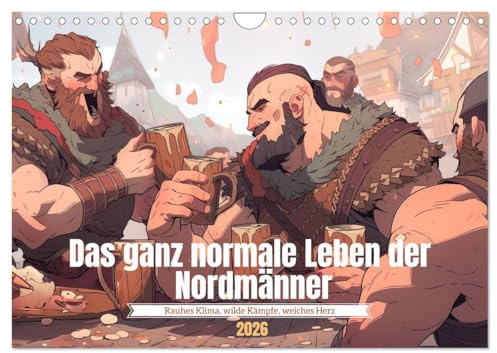 Das ganz normale Leben der Nordmänner (Wandkalender 2026 DIN A4 quer), CALVENDO Monatskalender: Comic-Krieger: Manga Mythologie (CALVENDO Spass)