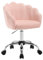 WOLTU Chaise Bureau, Chaise Coiffeuse, avec Dossier en Pétale, Fauteuil Coquillage, Chaise de Bureau Ergonomique, Chaise Pivotante, Hauteur Réglable, Cadre en Métal, Cachemire, Rose