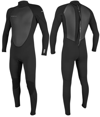 O'Neill Reactor-2 Combinaison intégrale en néoprène pour homme avec fermeture éclair arrière 3/2 mm (BLK/BLK, S)