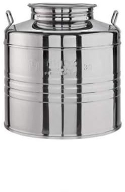 SHOBI Contenitore Bidone Fusto Olio Acciaio con Rubinetto Inox con Guarnizione per Il Tappo Made in Italy (1, 20 Litri)