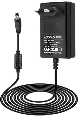 Adaptador de Corriente 12V 3A 36W AC100-240V 50/60Hz a DC 12V | Cargador Universal con Conector 5.5×2.5mm para Cámaras de Seguridad CCTV Tiras LED Monitor LCD Router DVR NVR Dispositivo