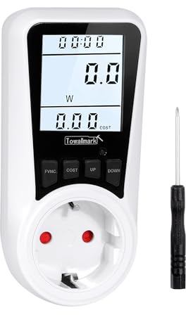Garvee Power Meter Electricity Usage Monitor 7 Modes, Energy Monitor Plug with LCD Backlight, Energy Meter Power Consumption Monitor Socket