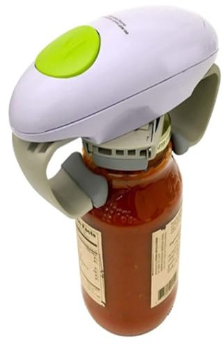 Electric Binaural Automatic Jar Opener One Touch Effortless Action Opens Stubborn Factory Sealed Jars No Twisting Pulling Pain Powerful for Kitchen Aids Independent Living with LIM