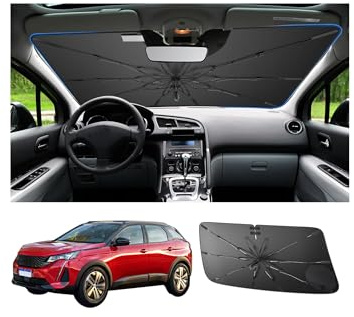 [2026 Nueva actualización] Parasol para Parabrisas Peu-Geot 3008 E3008 2024-2025, Modelo actualizado para Coche, protección UV, sombrilla Plegable, sombrilla Frontal