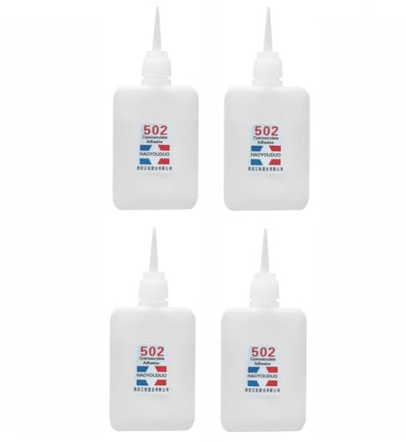 502 Super Holzleim, 40 ml, Sofort schnelltrocknender, starker Klebstoff für Metall, Holz, Kunststoff, Leder und Gummi, universeller wasserfester Klebstoff (4pcs)