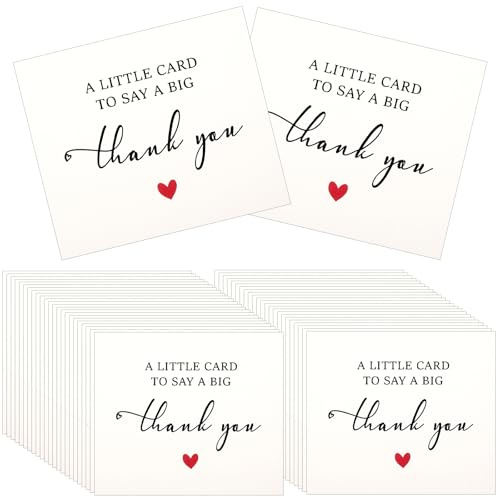 Styquenzer 50 kleine Dankeskarten für Kleinunternehmen, Danksagung Konfirmation Mini Dankeskarten Danke Klein Dankeschön Karte Dankeskarte Danksagungskarten Thank You Cards–8,6x7,6cm