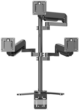 Support de Moniteur Combinaison de Pression d'air en Porte-à-Faux écran supérieur et inférieur Bureau Debout Multi-écran Rotation Horizontale et Verticale de l'écran 32/43/49 Pouces