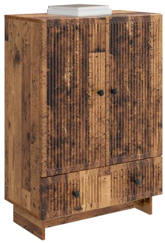 vidaXL Sideboard Altholz 66 x 34,5 x 95 cm Holzwerkstoff, Stylische Wohnzimmereinheit, Vintage-Speicherschrank mit Schubladen, funktionale Anrichte, Holzdisplay Möbel