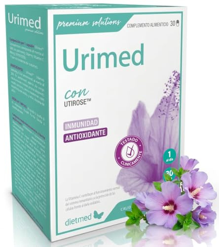 Hibisco UTIrose con vitamina C Urimed, 30 cápsulas, DietMed | Hibisco UTIrose - Vitamina C - Sistema inmunitario - Protección antioxidante - 30 cápsulas - 1 al día
