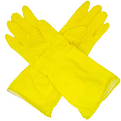 Romed Haushaltshandschuhe gelb 100% Naturlatex (Größe: M, 12 Paar)