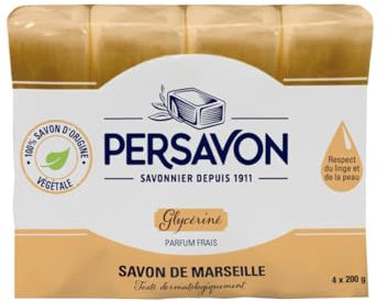 PerSavon - Jabón de Marsella glicerina 100 g 5 piezas – Lote de 3