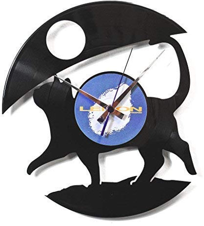 DISCOCLOCK Shallplattenuhr A Cat Under The Moon - Lautlos Wanduhr, einfach aufzuhängen. 100% Made in Italy Handwerkliches Produkt