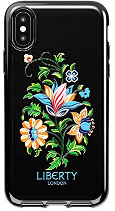 Tech21 Protective Apple iPhone X/XS Case Ultra-Thin Back Cover with BulletShield - Pure Print Liberty Margot - Black/Flowers