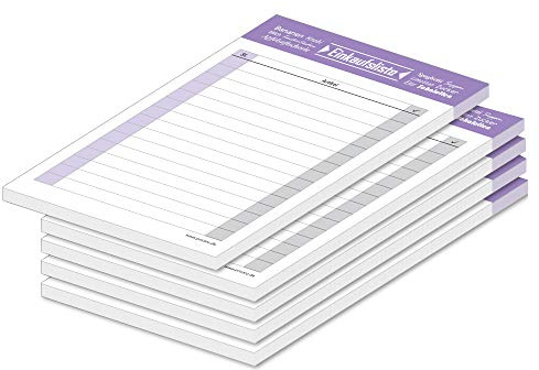 PRICARO EinkaufslisteTypo, lila, A6, 5 Stück