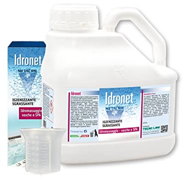 Metacril Hygienisch und Sanifizier für Whirlpool Whirlpool (Teuco, Jacuzzi, Albatros, Novellini, Hafro, Glass, ECC.) - Idronet + Dosierbecher - Sofortversand 3 LT