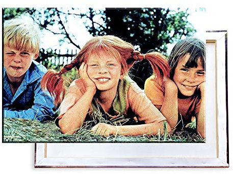 Unified Distribution Pippi Langstrumpf - 100x70 cm Kunstdruck auf Leinwand • erstklassige Druckqualität • Dekoration • Wandbild