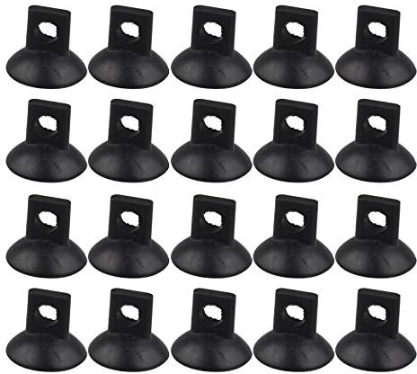 HALJIA 20 piezas de 7 mm Termómetro de acuario con ventosa para tanque de peces, ventosas, clips para bomba de línea de aire, tubo de succión de plástico para aerolíneas, abrazaderas para tanques de
