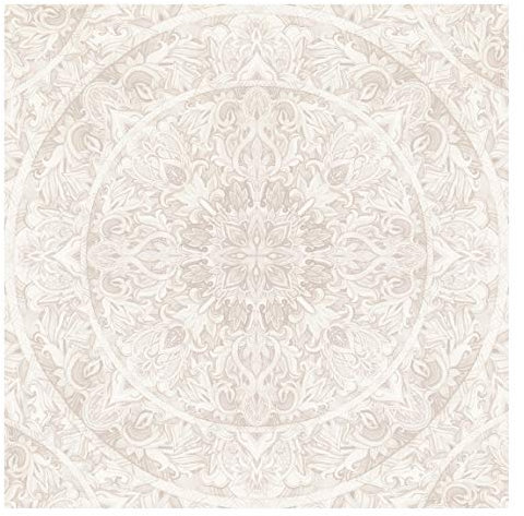 Tapete selbstklebend - Mandala Aquarell Ornament beige - Quadrat 192 x 192cm