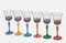 Perle d'Arte set von 6 Weinglas Adagio cl. 28 multicolour von Hand bemalt kristall, Murano Venedig Stil