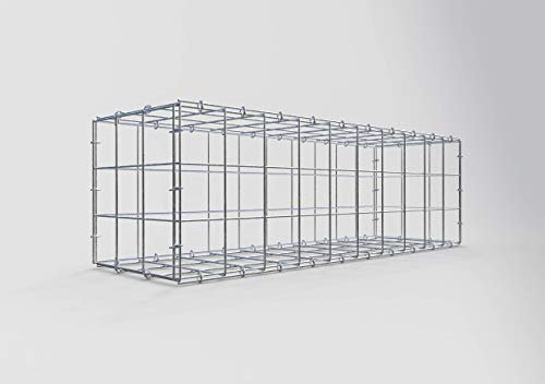 GABIONA Gabione 100 × 30 × 30 cm (L x H x T) – Steinkorb aus 4 mm Draht, Maschenweite 10 × 10 cm, C-Ring Verschluss + Gratis-Zange – ideal für Sichtschutz, Gabionenzaun, Gartenmauer und Steinkorbwand