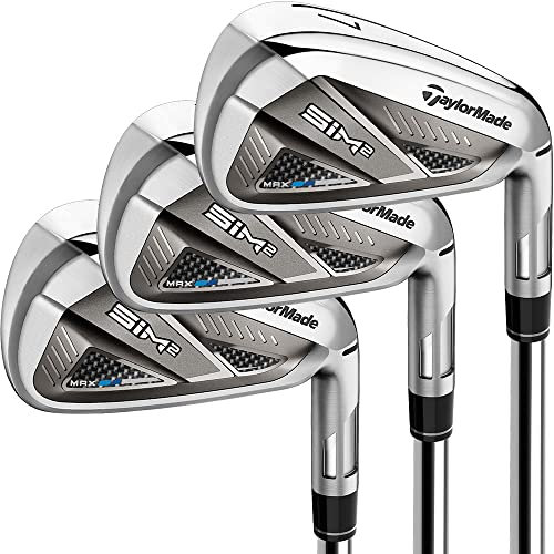 TaylorMade SIM 2 Max Iron Set Mens Left Hand Steel Stiff 5-PW, AW