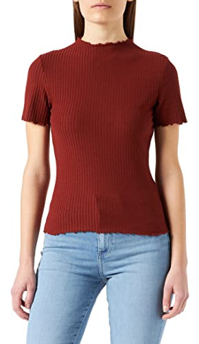 ONLY Womens Onlemma S/S Highneck Top Noos JRS T-Shirt, Henna, M