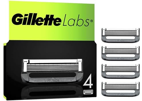 Gillette Labs Rasierklingen für Männer, 4 Original Ersatzklingen, Klingen für Herren Kompatibel mit allen GilletteLabs Rasierern (inkl.Heated Razor)
