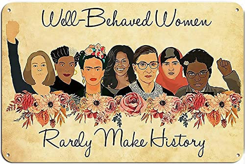Graman Vintage Blechschild gut erzogene Frau machen selten Geschichte berüchtigte RBG Ruth Bader Ginsburg Lustige Wanddekoration Feminismus, Protest, Frauenpower, Liberale, Frauenpower, Resi