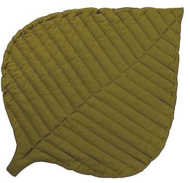 Toddlekind Krabbeldecke für Babys, Blattform, handgenäht, Baby-Spielmatte aus Bio-Baumwolle, 116 × 87 cm, Sand Castle/Ocker