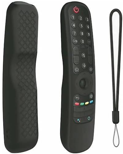 USTIYA Remote Case for LG TV Magic MR24GC/MR23/MR22/MR21 Remote Control 2023 2022 2021 by Alexa Voice Case Protective Cover Silicone (Black)