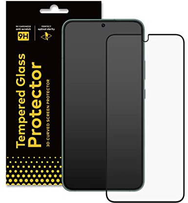 RhinoShield protection écran compatible avec [Samsung Galaxy S22] | Verre trempé bord à bord 9H - Résistance rayures et traces de doigts - Dureté 9H protection 3D courbée [adhésif sans bulles]