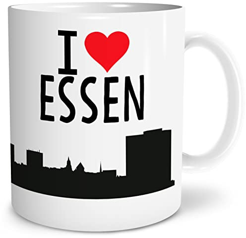 OWLBOOK® I love Essen Tasse mit Spruch Geschenke Geschenkideen als Erinnerung oder Mitbringsel von einer Reise für Männer und Frauen zum Geburtstag Keramik 300 ml
