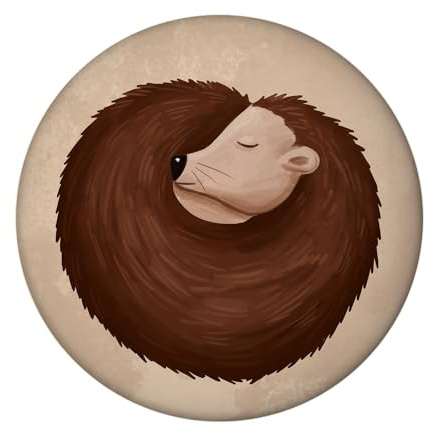 Igel im Winterschlaf Magnet rund Magnet rund für den Kühlschrank zum Befestigen von Fotos, Postkarten oder Haushaltsplan für alle die den Herbst lieben