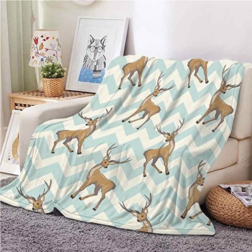 SJSXWQN Kuscheldecke Blaues REH Kuscheldecke Flauschig für Couch und Bett Weich Warme Mikrofaser Wohndecke Fleecedecke als Tagesdecke Sofadecke Couchdecke - 150x200 cm
