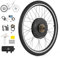 Viribus Kit de Conversion pour Vélo Électrique 48V 1000W Roue Arrière 26, Kit de E-Bike Moteur Moyeu Roue Électrique Roue Libre à 7 Vitesses à Entraînement Direct avec Affichage LCD & Système Pas