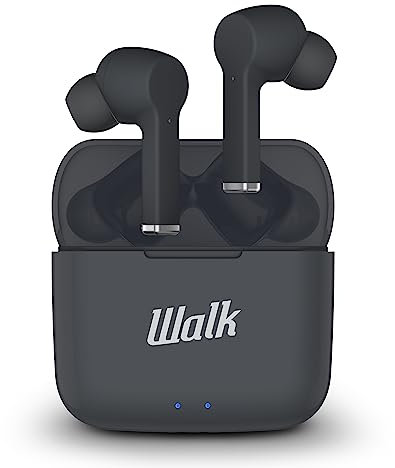 Walk Audio True Wireless Bluetooth Earphones TWS Earbuds With Charging Case (Grey)