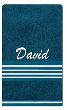 textilquality Handtuch mit Namen oder Wunschtext Bestickt, personalisiertes Duschtuch, individuelles Badetuch, 100% Baumwolle, 100 x 50 cm 1 Stück (Petrol)