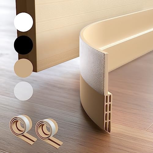 five dots Türdichtung Zugluftstopper für Türen aus Silikon (selbstklebend) - hält Wärme im Raum & stoppt Zugluft unter der Tür - Luftzugstopper für Türen als Kälteschutz