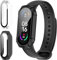 GEJEFA Funda para Xiaomi Smart Band 8/Mi Band 8 + Cristal Templado, PC Case y Integrados Vidrio Protector de Pantalla para Xiaomi Mi Band 8, Negro + Transparente