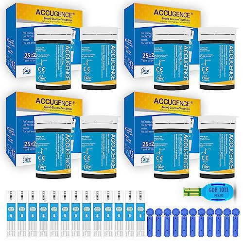 ACCUGENCE 3in1 Multifunctional Blood Glucose Monitor and Test Strips (50 Test Strips)
