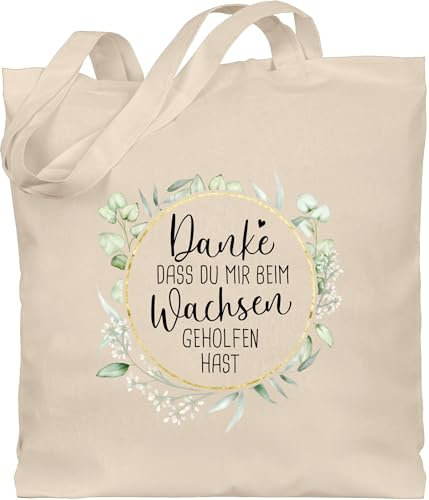 Baumwolltasche - Erzieherin - Taschen - Danke dass du mir beim Wachsen geholfen hast - Unisize - Naturweiß - geschenke für erzieherinnen geschenk erzieher kindergärtner bester tasche zum abschied