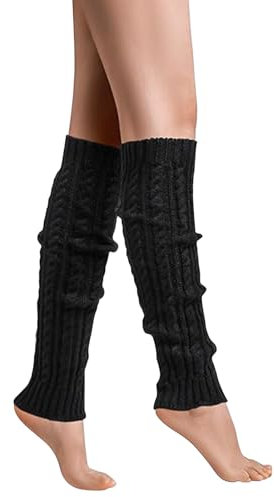LIVESTN Damen Langer Beinwärmer Frauen, Mädchen Winter Crochet Stricken Stulpen, Overknee Gestrickte Strümpfe Kniestrümpfe Winter Lange Strick Beinstulpen Oberschenkelsocken für Tanzen, Sport, Yoga