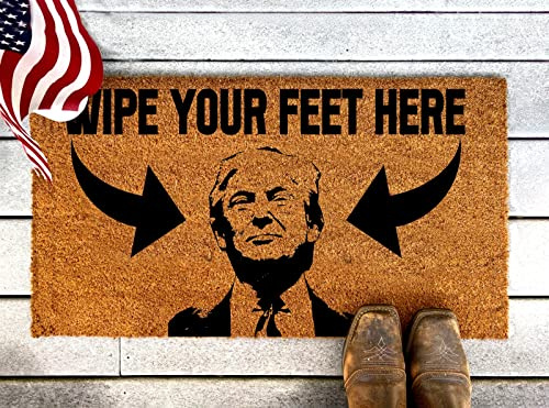 Ensound Donald Trump Wipe Your Feet Here Doormat,Pattern Printed Doormat,Entry Mat,Absorbent Non-Slip Floor Mat 36x24 Inch