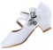 EIGHT KM Scarpe Mary Jane con Tacco Alto da Ragazza Principessa per Matrimonio e Festa EKM7035 Microfibra Pelle Athena Fiocco Metallico Bianco Taglia EU 29