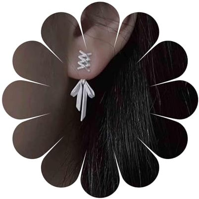 Aneneiceera Punk Ohr Jacke Ohrringe Ohrringe Silber Filigran Bogen Tropfen Ohrringe Winzige Stapeln X Ohrringe Vintage X Criss Ohrringe Lustige Ohrringe Schmuck Für Frauen Und Mädchen